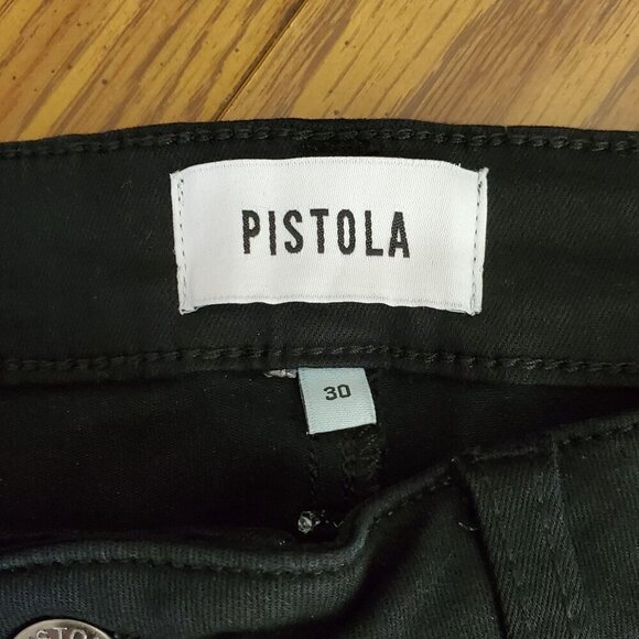 PISTOLA Womens Black Moto Skinny Pants Size 30 Cotton Blend Stretch - Picture 5 of 12